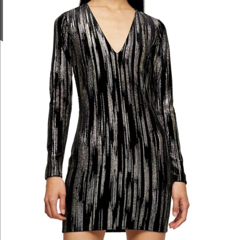 Topshop Glitter Velvet Minidress